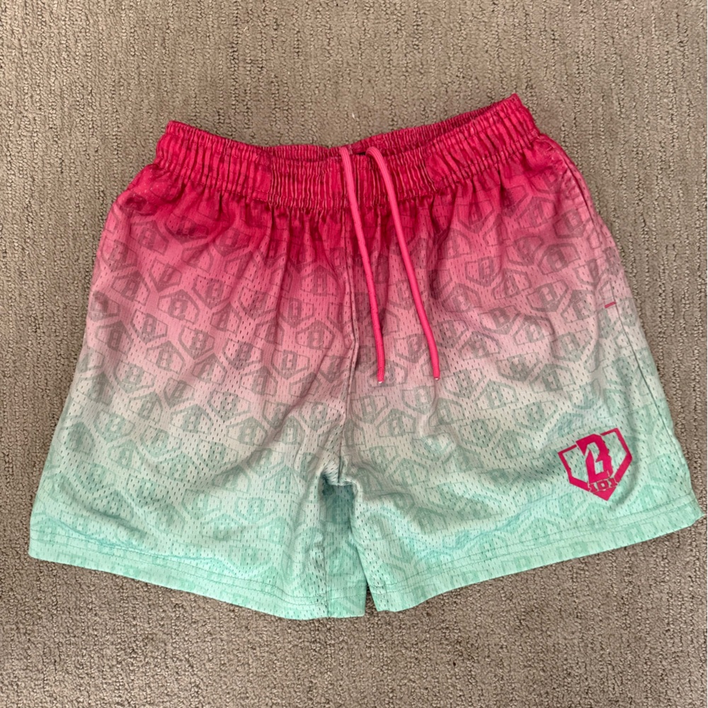 Boys Baseball Lifestyle 101 Pink and Green Watermelon Shorts
